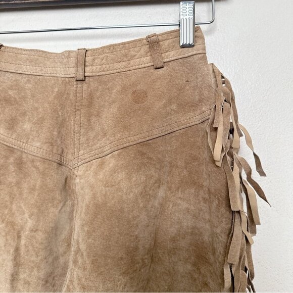 Danier Womens 2 Vintage Fringe Cowboy Western Faux Leather Pant - Picture 11 of 16